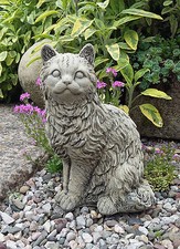 STONE GARDEN SMALL SITTING CAT
