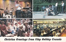 Standard size printed postcard Filey Holiday Crusade Multiview