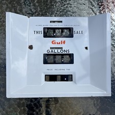 PETROLIANA: Old GULF Petrol Pump Enamel Fascia 