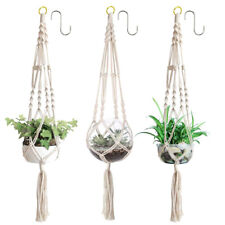 3Pcs Macrame Plant Hanger Indoor Hanging Planter Basket Rope Pot Holder 105cm