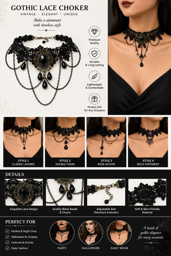 Vintage lace retro choker - vintage,