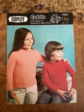 Girls Knitting Patterns 4ply Jumpers 22-27” Copley 1083