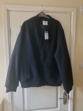 Mens Navy Wool Blend Jacket