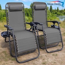 2x Grey Zero Gravity Chair