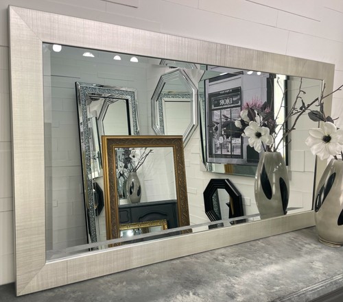 Large silver brushed framed - x,
