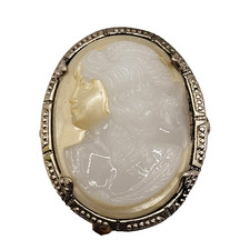 Antique Painted White Glass
