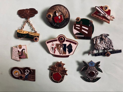 Lions club metal pin badge - metal, lot