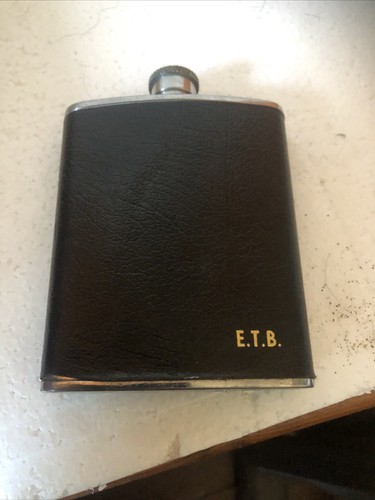 Vintage leather hip flask - vintage,
