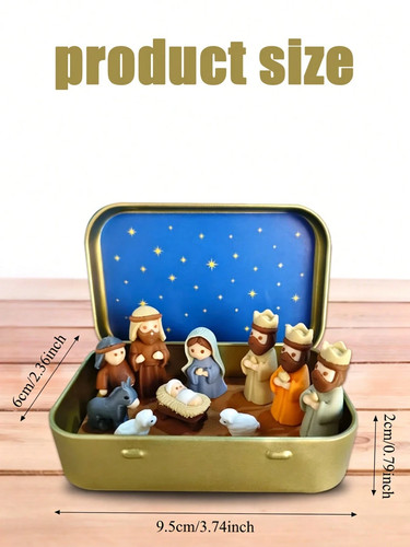 Mini christmas nativity set - christmas,