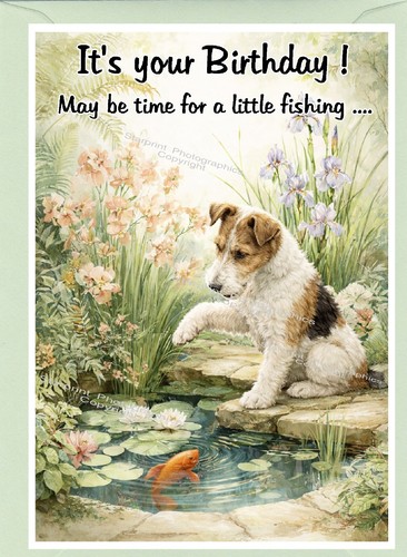 Wire fox terrier dog birthday - wire,
