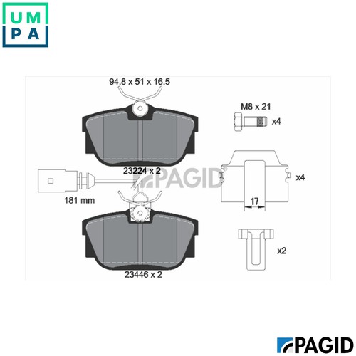 Brake pad set - disc,