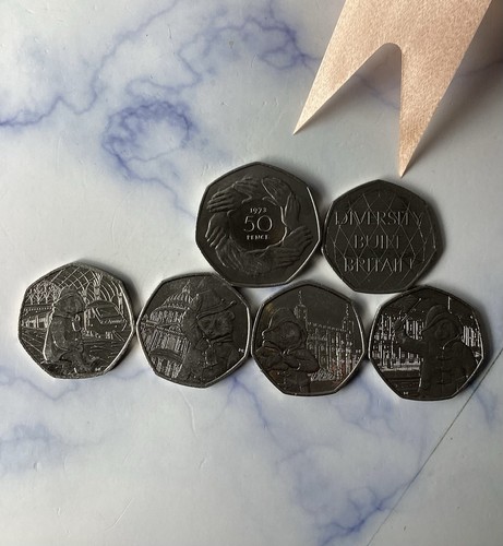 Set mix 50p coins - a,