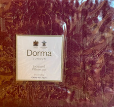Single Dorma Henrietta Jacquard Oxford Pillowcase 48x76cm Rope Trim Claret NWT
