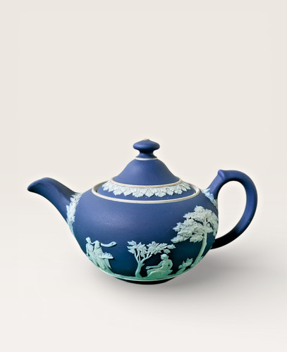 Wedgwood teapot dark blue - teapot,
