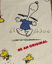 Vintage 1965 Snoopy ‘Be An Original’ cotton fabric sewing panel 26cmx20cm