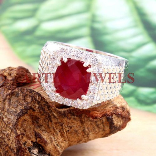 Heated ruby gemstone with 925 - heated,