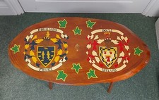 Coffee Table with Irish & French Families Coat of Arms A One-Off Piece Handmade