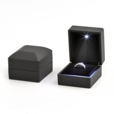 Led Light Ring Box with Led light Black Engagement Ring Box With LED Light