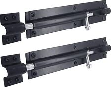 IRONTITE® 2 Pack 200mm Black Tower Bolts | Gate & Door Slide Lock | Heavy Duty