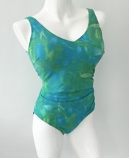 Silhouette Green Blue Swimsuit UK 16