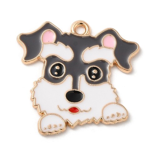 Enamel dog charms terrier cute - dog,