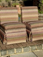 Pair of striped Slipper Chairs