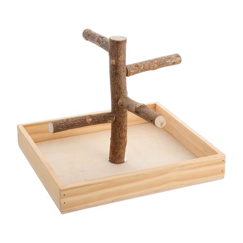 Portable wooden bird - wooden, perch