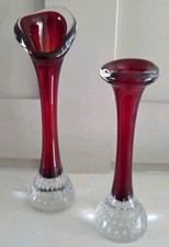 Pair Sweedish Aseda Art Glass