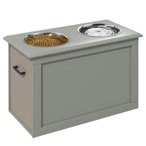 Raised pet dog - dog, bowls