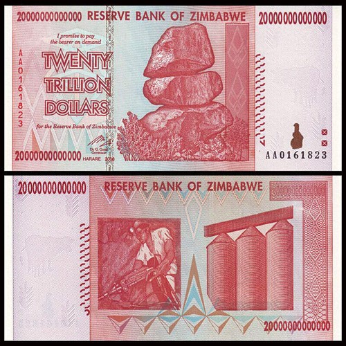 Zimbabwe trillion dollar - zimbabwe, 20
