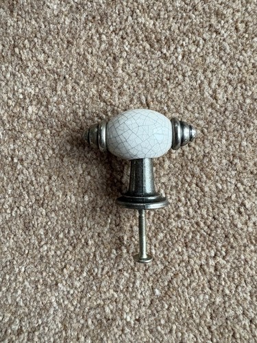 Door knobs white crackle - white,