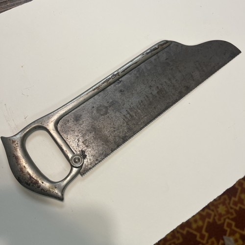 Antique 1890s butcher meat saw - butcher,