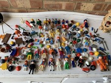 Huge Vintage Years 1974 & Up Playmobil Geobra Figures Toy Lot And Accessories