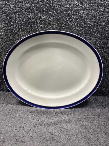 Oval platter plate blue - plate,