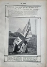 1901 PRINT BRITISH FLAG AT PRETORIA MADE BY CAPE TOWN GIRLS