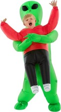 Kids Alien Abduction Costume Boys Inflatable Alien Kidnap Blow Up Fancy Dress