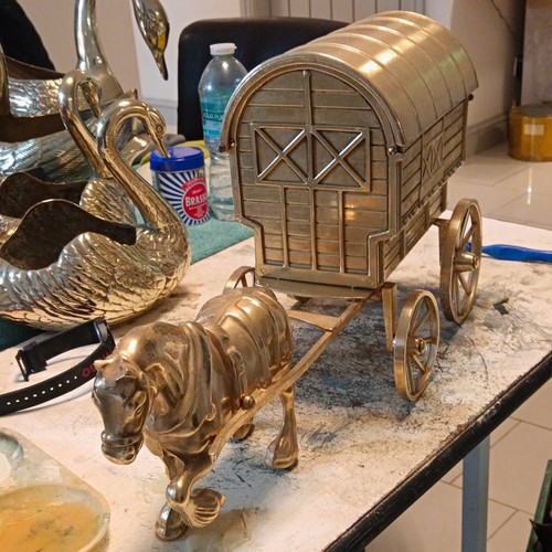 Brass vintage horse - vintage, horse-drawn