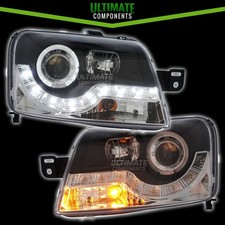 Fits Fiat Panda 2003-2009 Projector Halo AngelEye Ring & LED DRL Headlights Pair