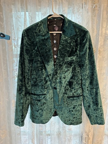 Green crushed velvet men - green, men’s