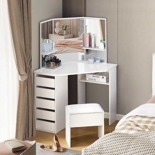 High gloss corner vanity - high,