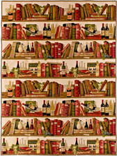 BIBLIOTHEQUE LIBRARY & WINE 144 X 196CM, 57" X 77" BELGIAN TAPESTRY WALL HANGING