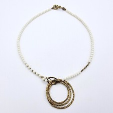 AZUNI LONDON PEARL NECKLACE WITH GOLD RINGS
