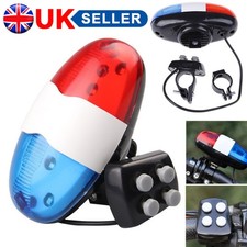 Bicycle 4 Tone Sounds Bell Police Car Light Electronic Horn Siren for Kid's Bike