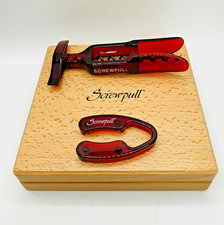 Red Screwpull Corkscrew in Rare Screwpull Branded Wood Presentation Case