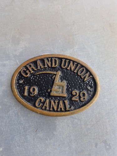 Brass canal boat plaque - canal,
