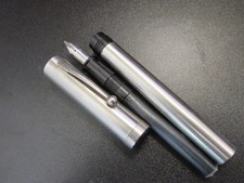 Sheaffer flat top Aluminium fountain pen Italic F nib