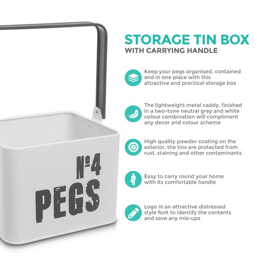 Enamel coated peg bucket - coated,
