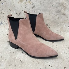 & Other Stories Cotton Candy Pink Suede Ankle Chelsea Boots Winklepickers 40/9
