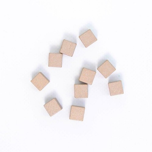 Wooden cubes 8mm gold 100 - wooden,