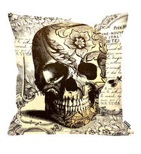 GOTH Skull Cushion Pillow 18 x